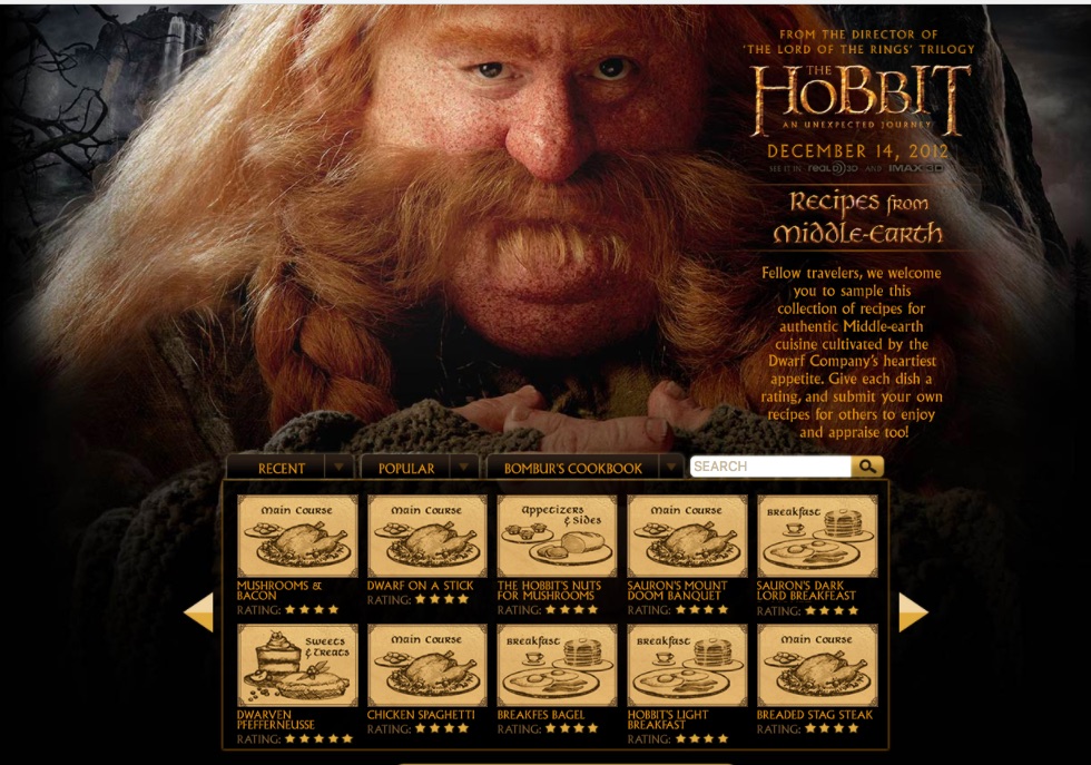 Recettes le hobbit